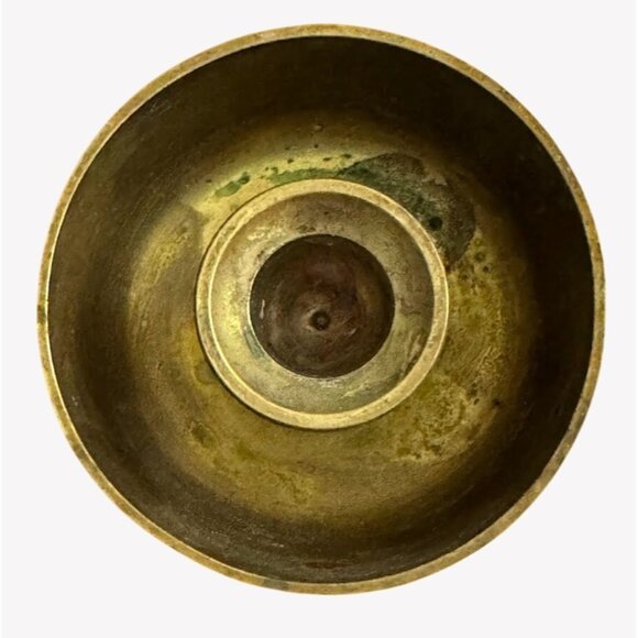 RIH Solid Brass Candle Holder Candlestick Made In India 7 1/2" x 4" - Picture 3 of 5